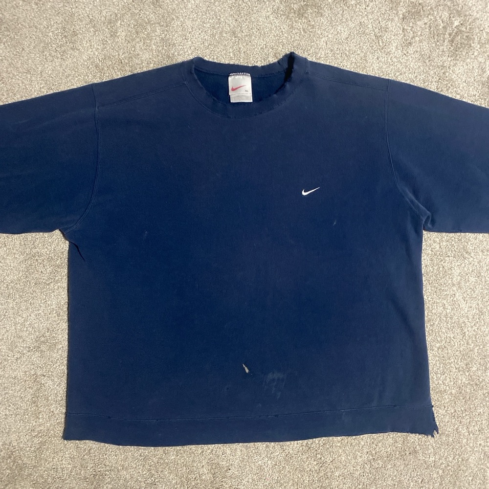 Size XL - Vintage Distressed Navy Nike Crewneck